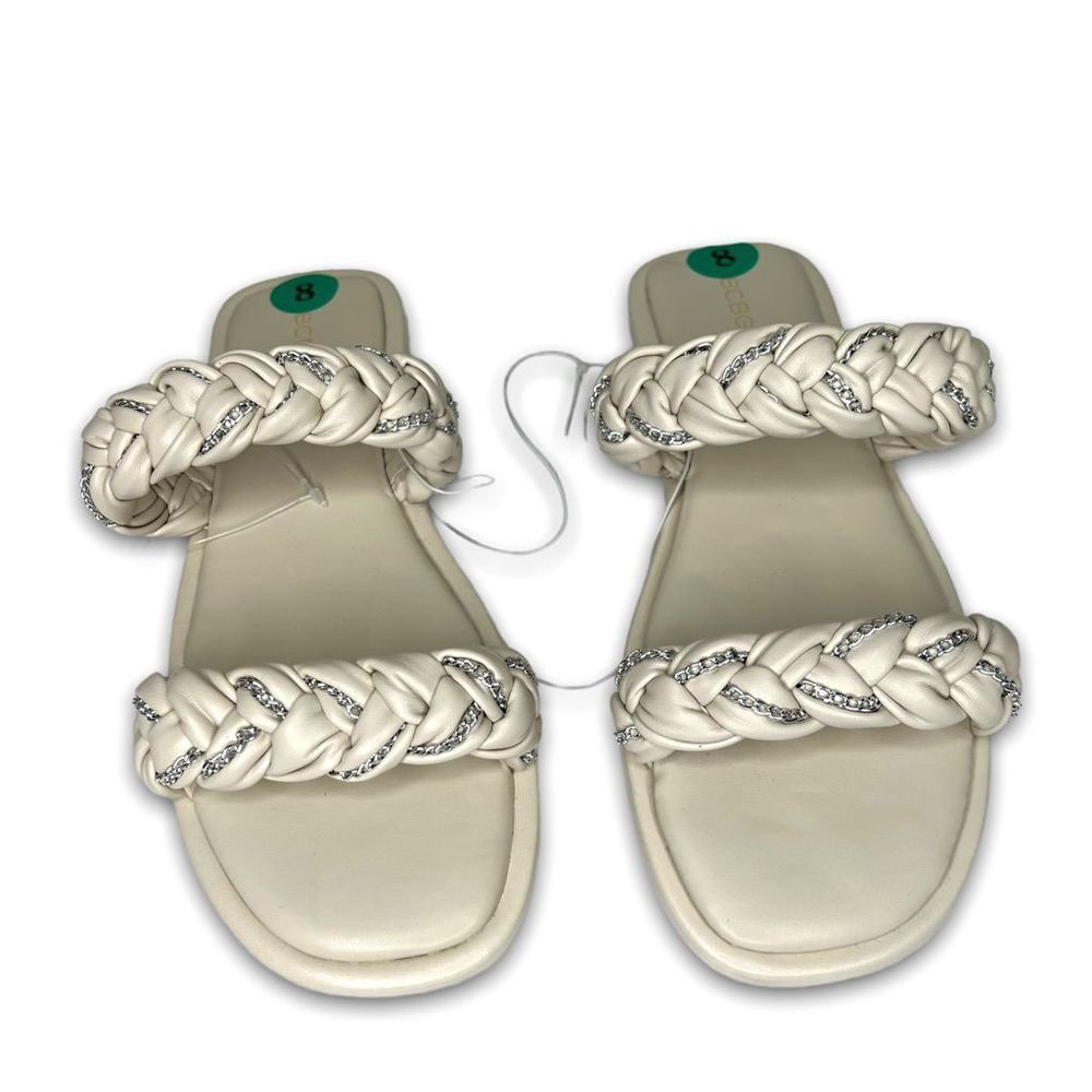 BCBGENERATION Tanya Cream Braided Strap Vegan Leather Slip On Sandal, Size 8 - Picture 4 of 12